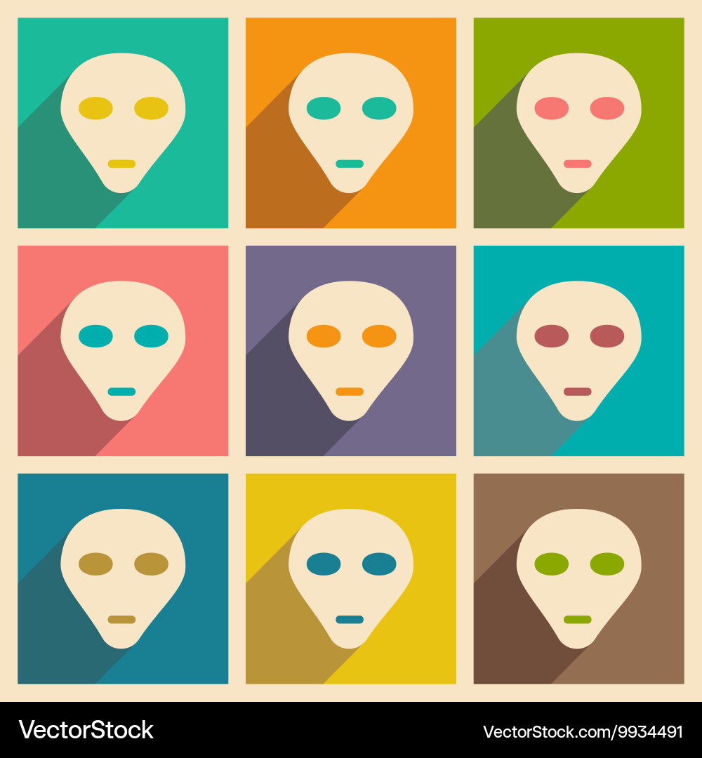 Flat with shadow concept and mobile application Vector Image