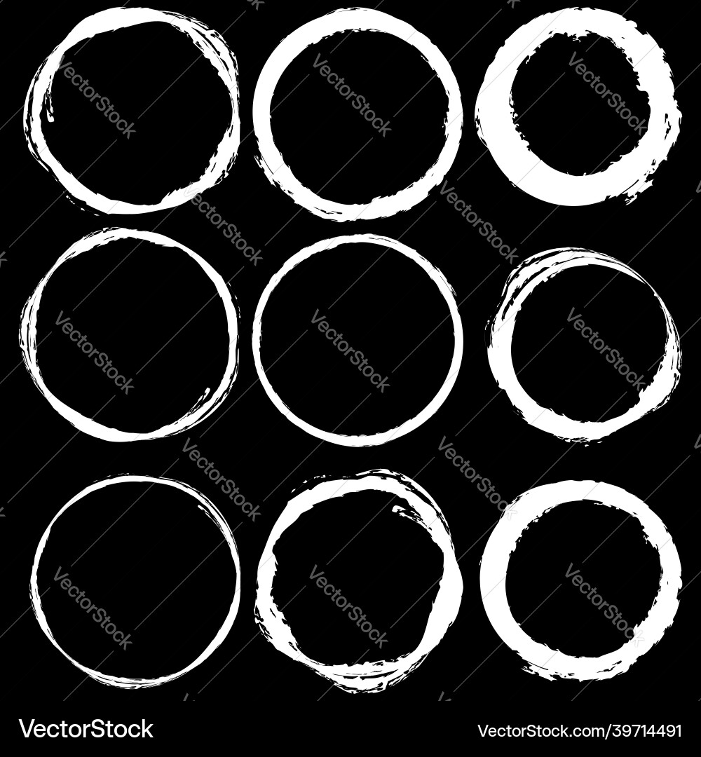 Grungy textured circle element shape circular vector image