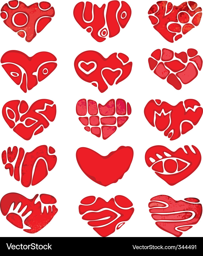 Heart icons Vector Image