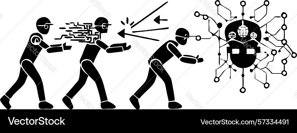 Human interaction with digital network design vector image