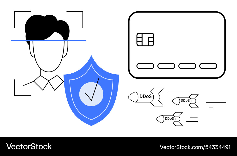 Identity verification cyber defense and secure Vector Image