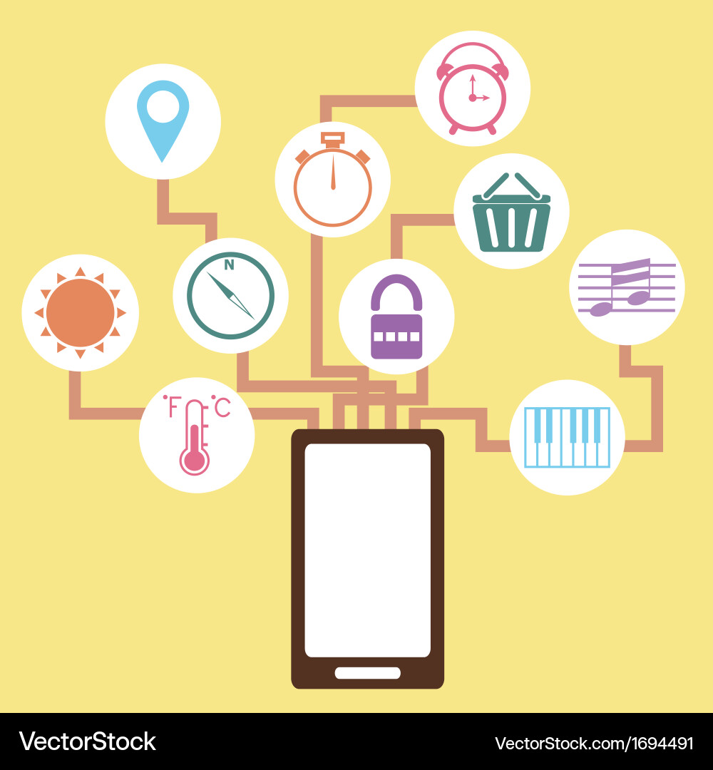 Mobile application concept idea in flat style vector image