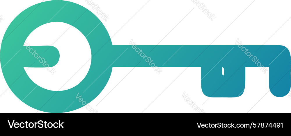 Modern cyan key icon access security symbol Vector Image