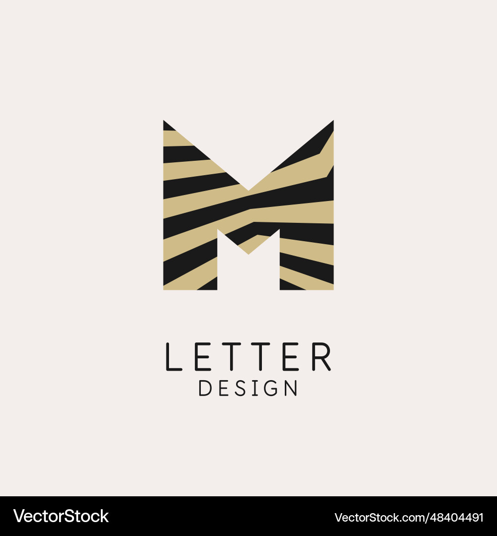 Modern linear emblem and sign the letter m Modern linear emblem and sign the letter m vector image
