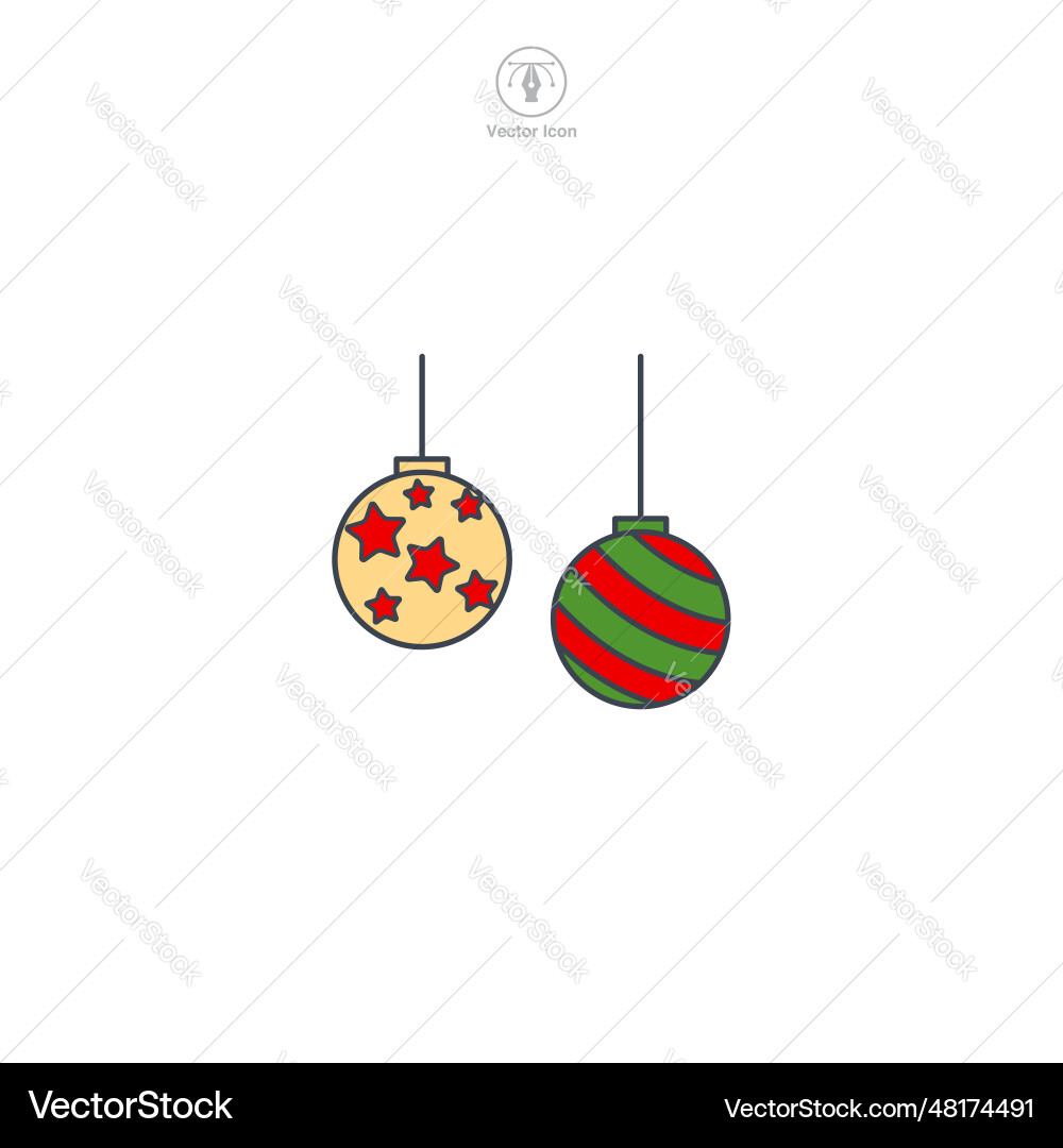 Ornament christmas ball icon symbol isolated Ornament christmas ball icon symbol isolated vector image