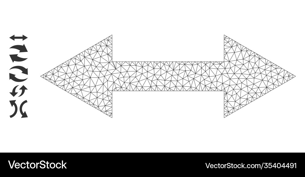 Polygonal net horizontal flip icon with simple Polygonal net horizontal flip icon with simple vector image