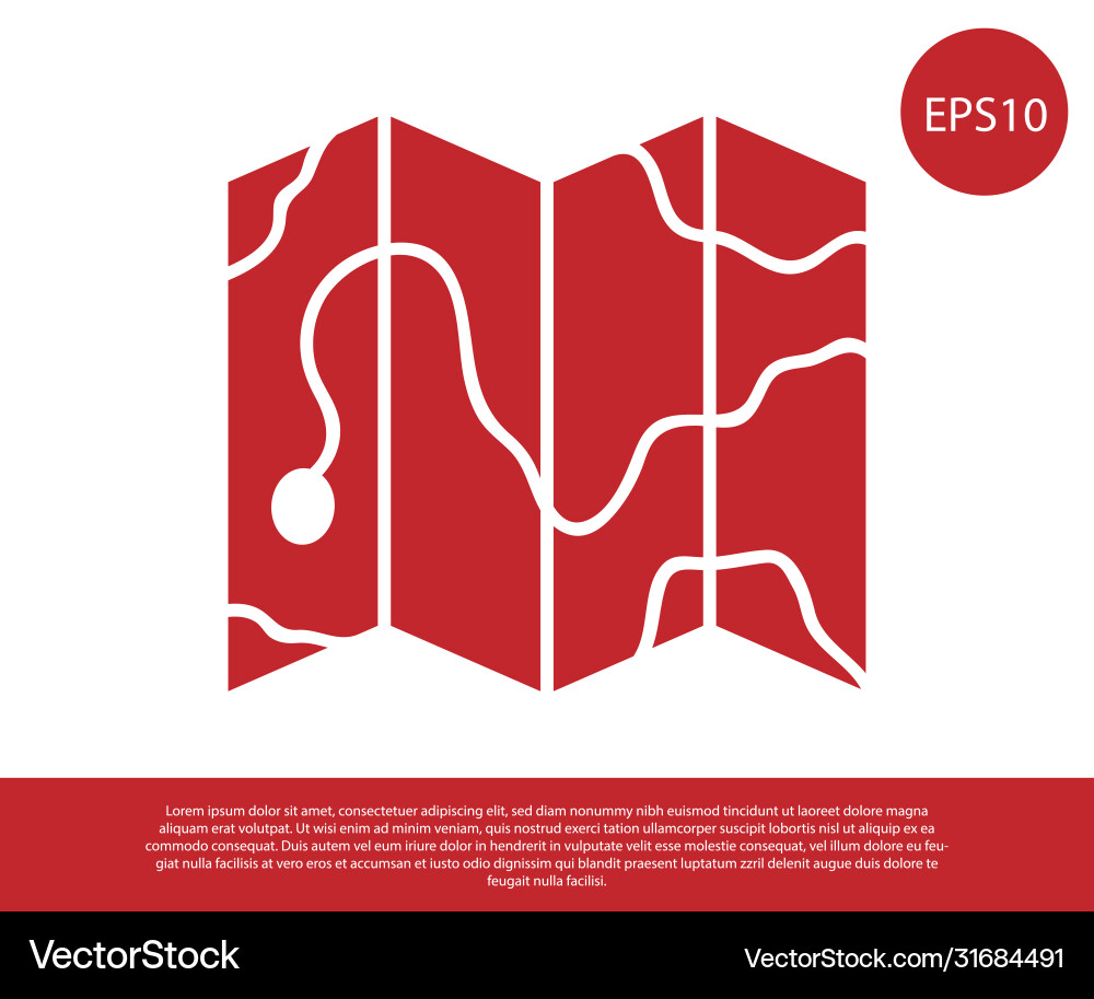 Red location forest on a map icon isolated Vector Image