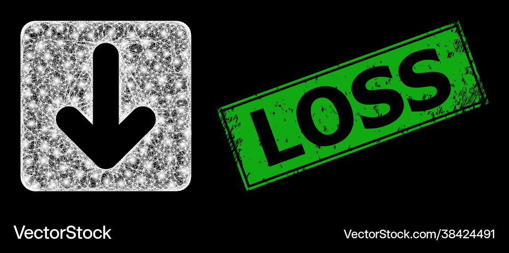 Scratched loss imprint and net down cursor mesh Scratched loss imprint and net down cursor mesh vector image