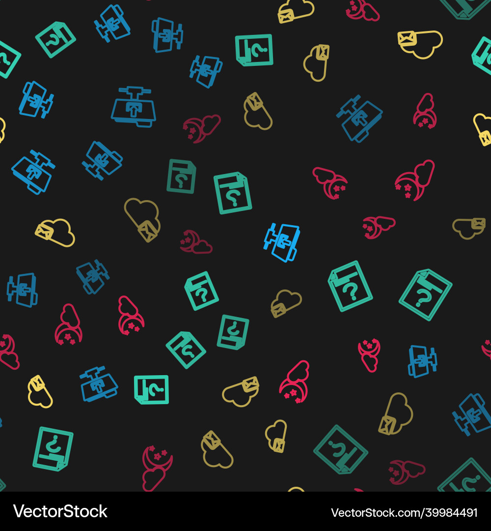 Set line ftp folder download unknown document Vector Image
