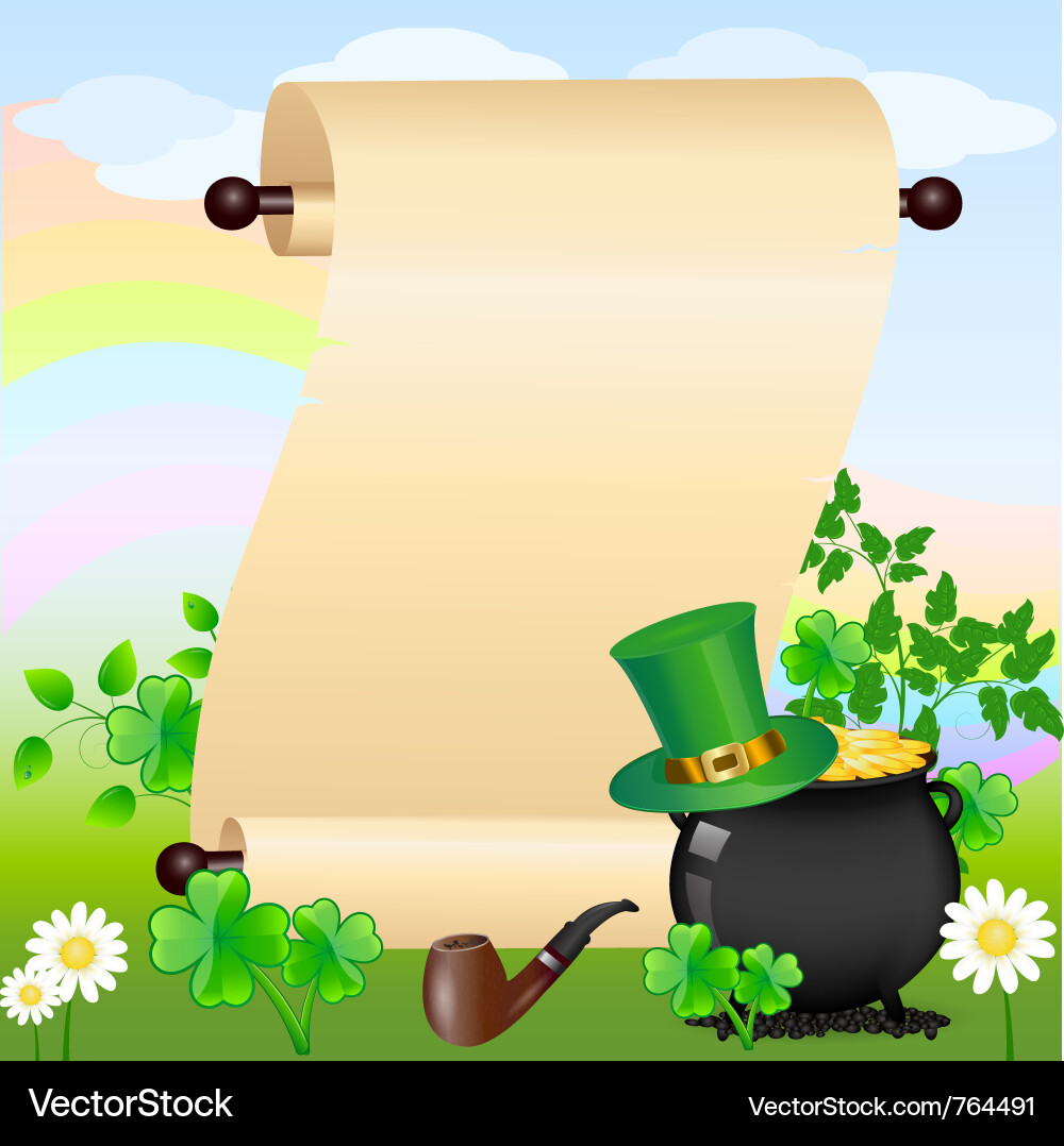 St. Patrick's Day Scroll Vector Image