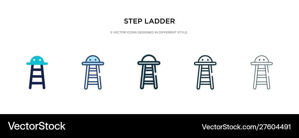 Step ladder icon in different style two colored Step ladder icon in different style two colored vector image