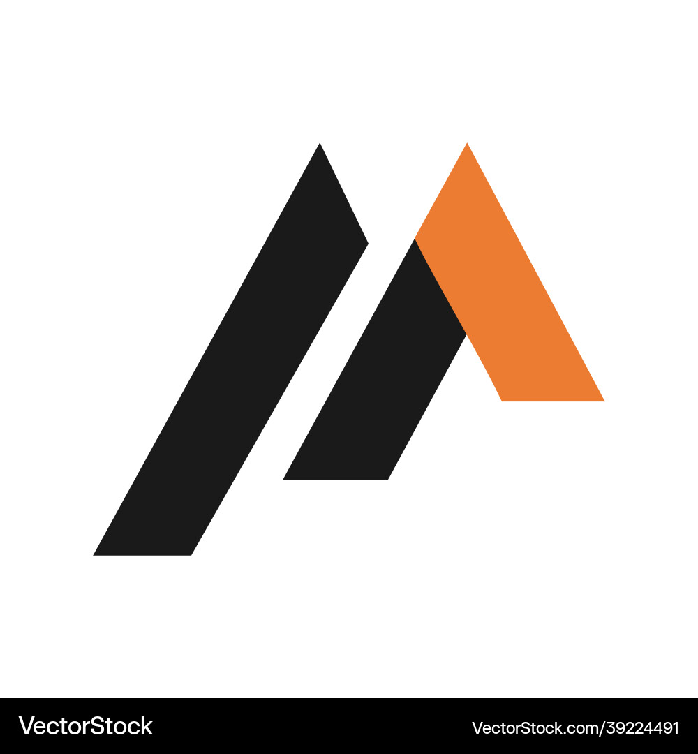 Stylish overlapping simple initial m letter Vector Image