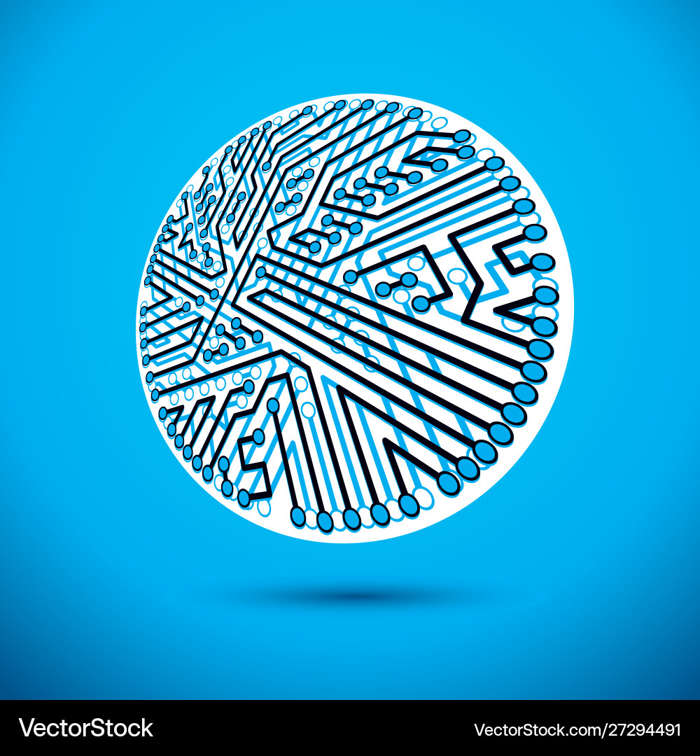 Technology cpu design with circular Technology cpu design with circular vector image