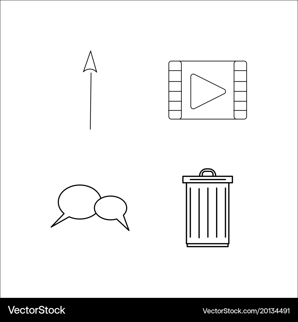 Web simple linear icon setsimple outline icons vector image