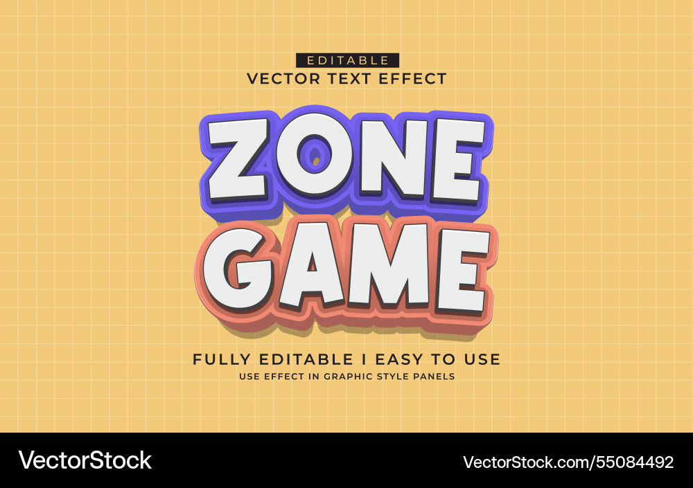 3d editable text effect typography style template 3d editable text effect typography style template vector image