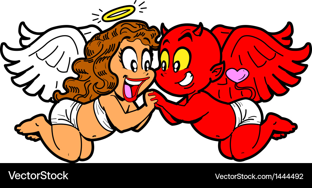 Angel and Devil in Love vector image