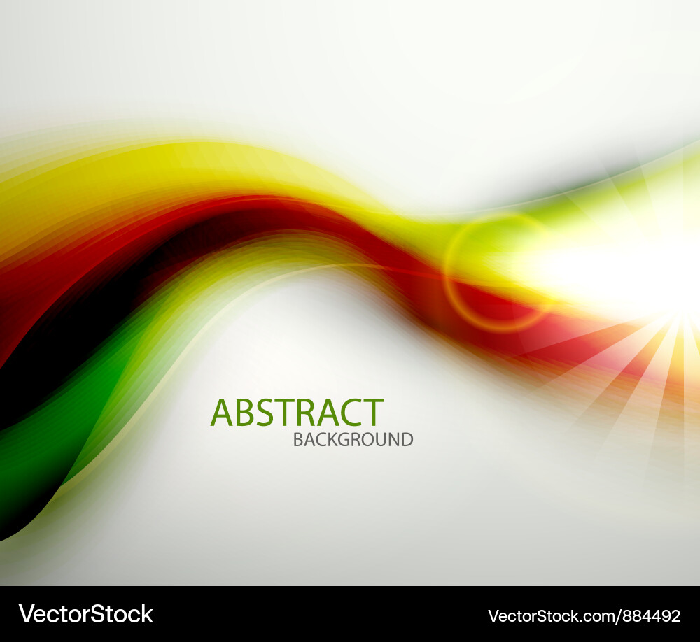 Dynamic Green and Orange Wave Background Vector Image