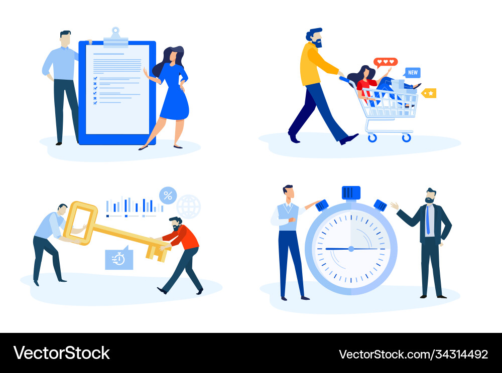 E-Commerce & Management Concepts Vector Image