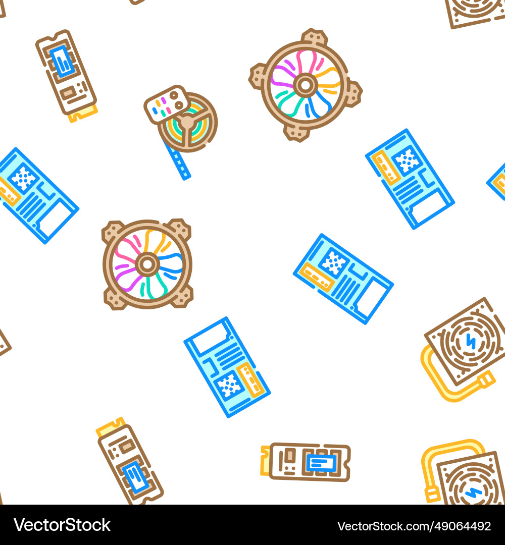 Game pc computer gaming seamless pattern Game pc computer gaming seamless pattern Vector Image