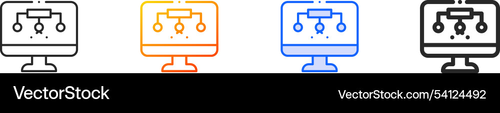 Networking iconthin linear gradient blue stroke Vector Image