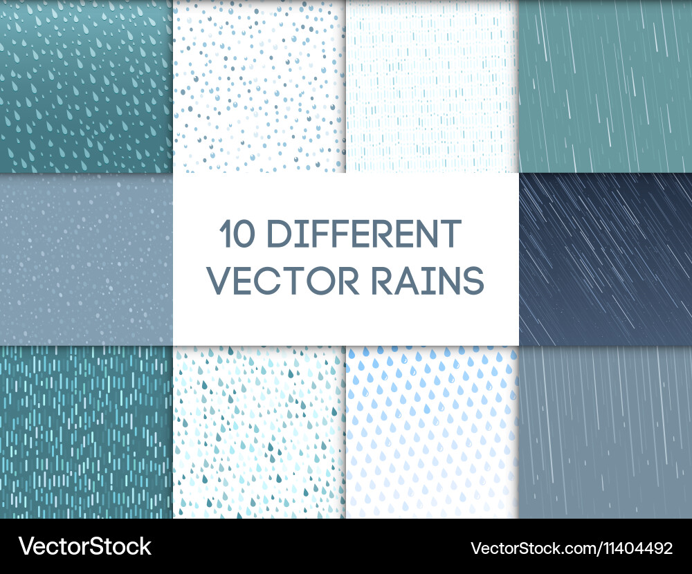 Raindrops Pattern Set vector image