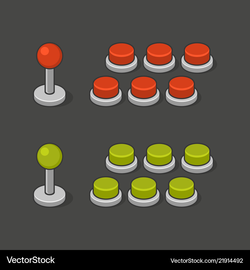 Retro Arcade Buttons & Joystick vector image