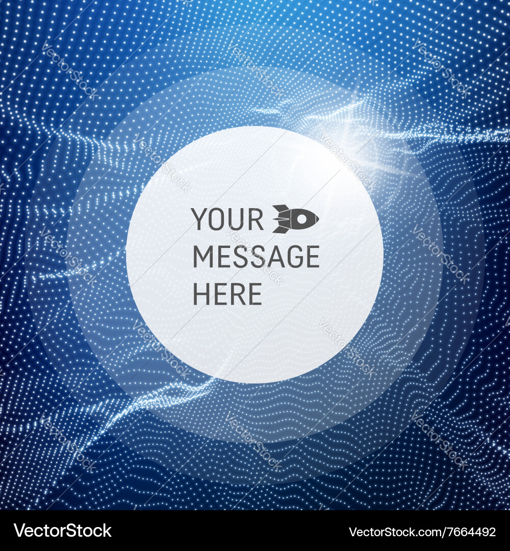 Round frame with place for text 3d grid vector image