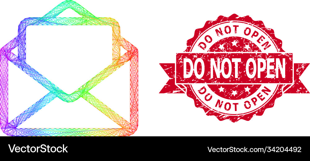 Rubber do not open seal and spectrum linear Rubber do not open seal and spectrum linear Vector Image
