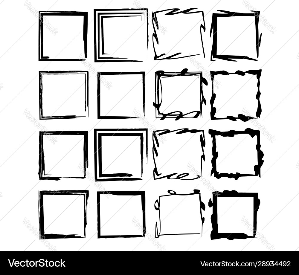 Set black frames empty borders signs Vector Image