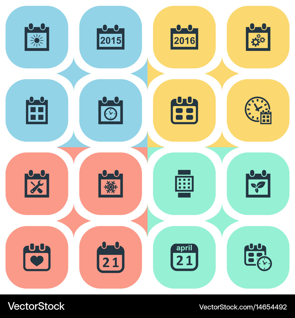 Set of simple time icons vector image