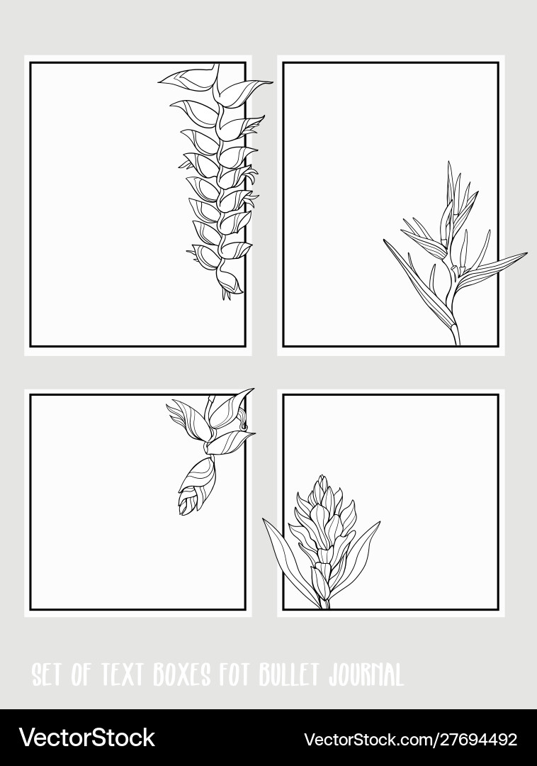 Set text boxes for bullet journal or notes Set text boxes for bullet journal or notes vector image
