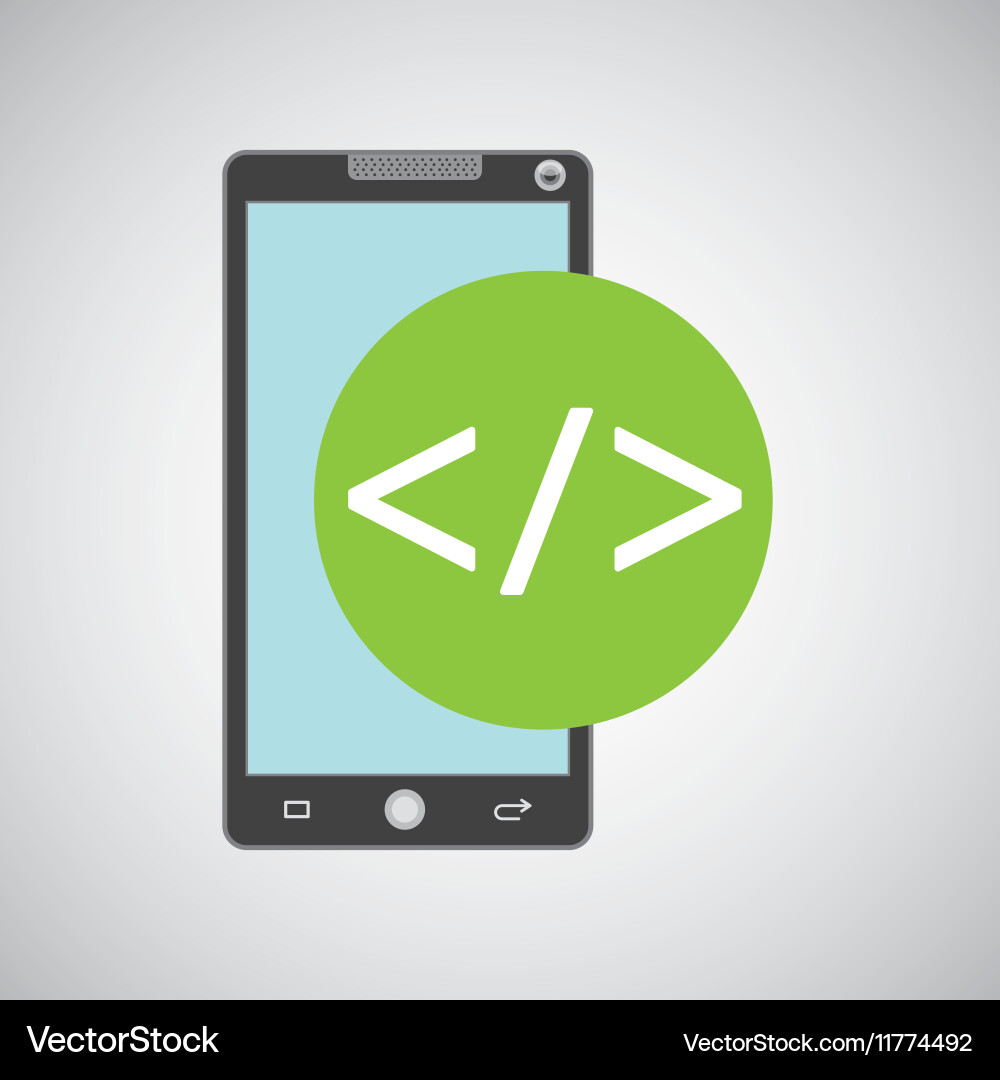 Smartphone app development coding vector image