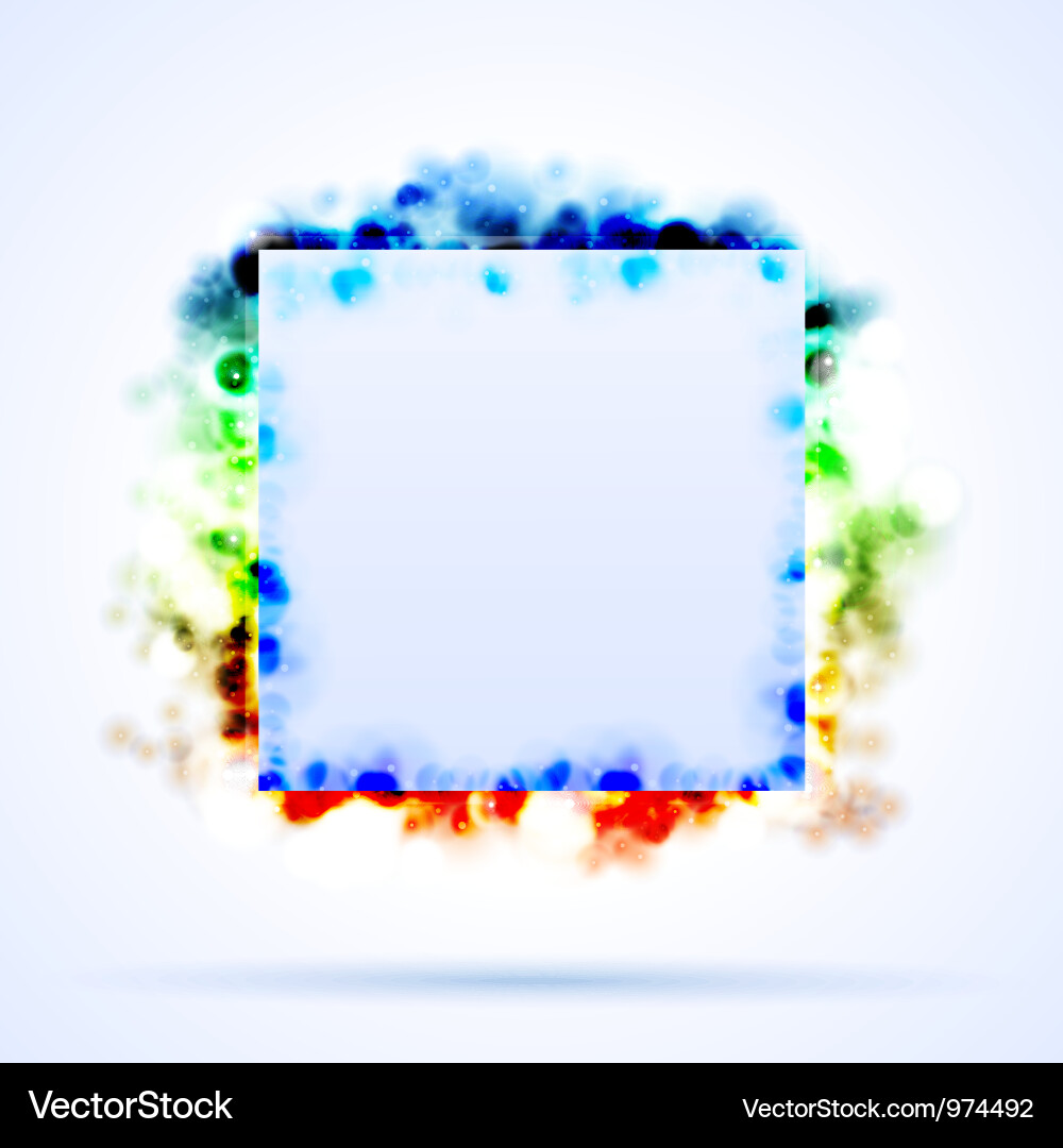 Square border with color sparks Vector Image