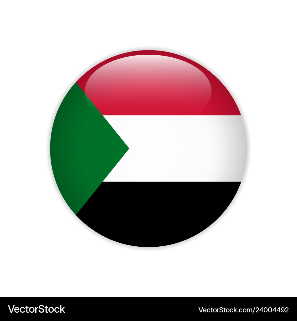 Sudan Flag Button vector image