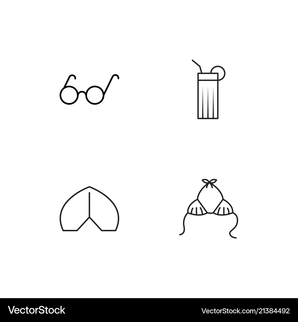 Summer linear icons set simple outline Vector Image
