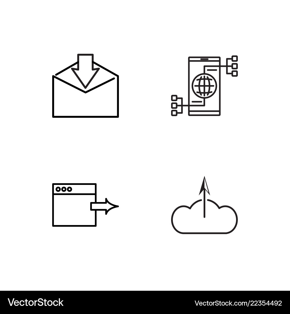 Web simple outlined icons set Web simple outlined icons set Vector Image