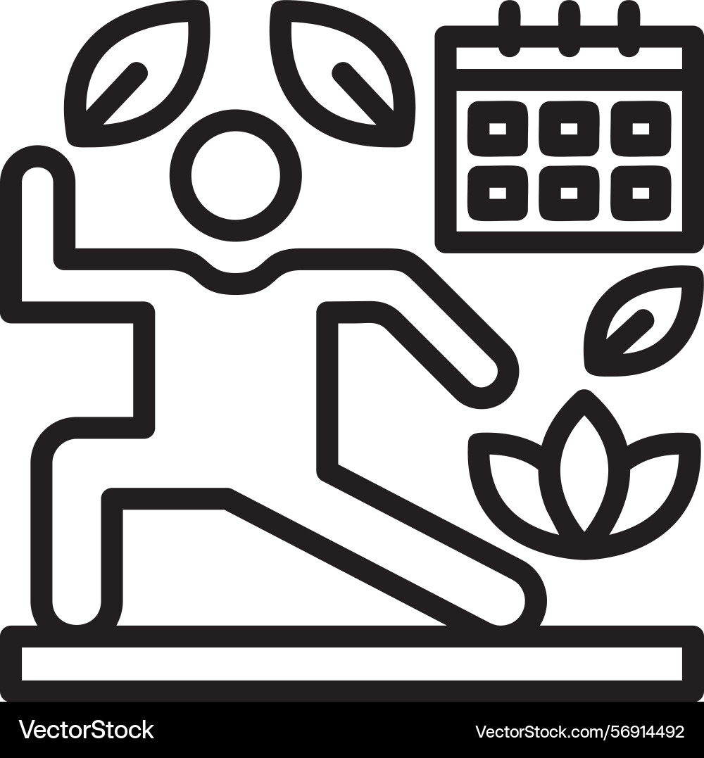 Wellness routine linear style icon design Vector Image