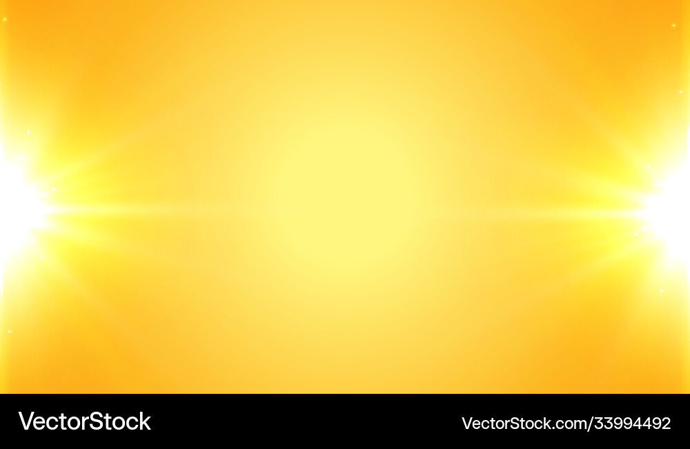 Yellow background with shiny glowing light effect Vector Image