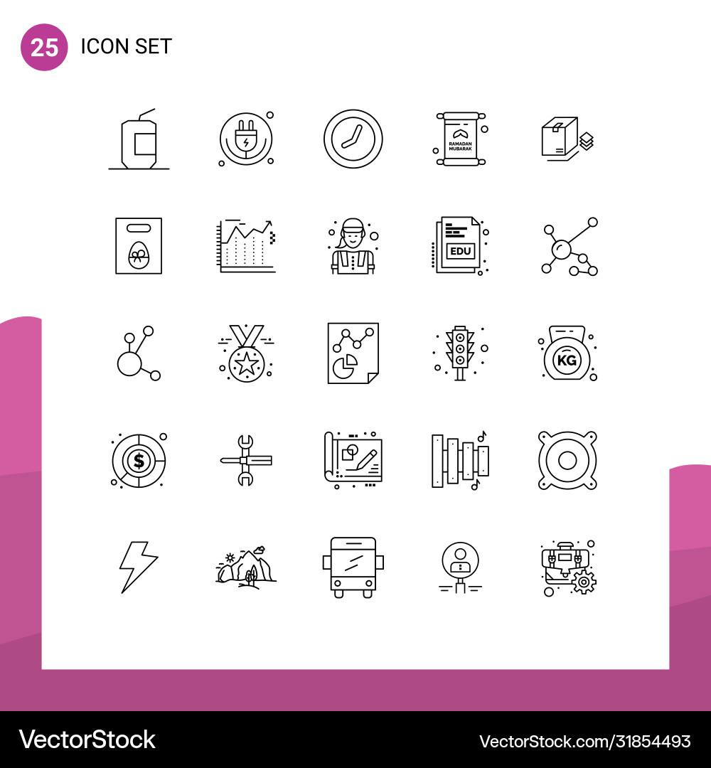 25 universal lines set for web and mobile Vector Image