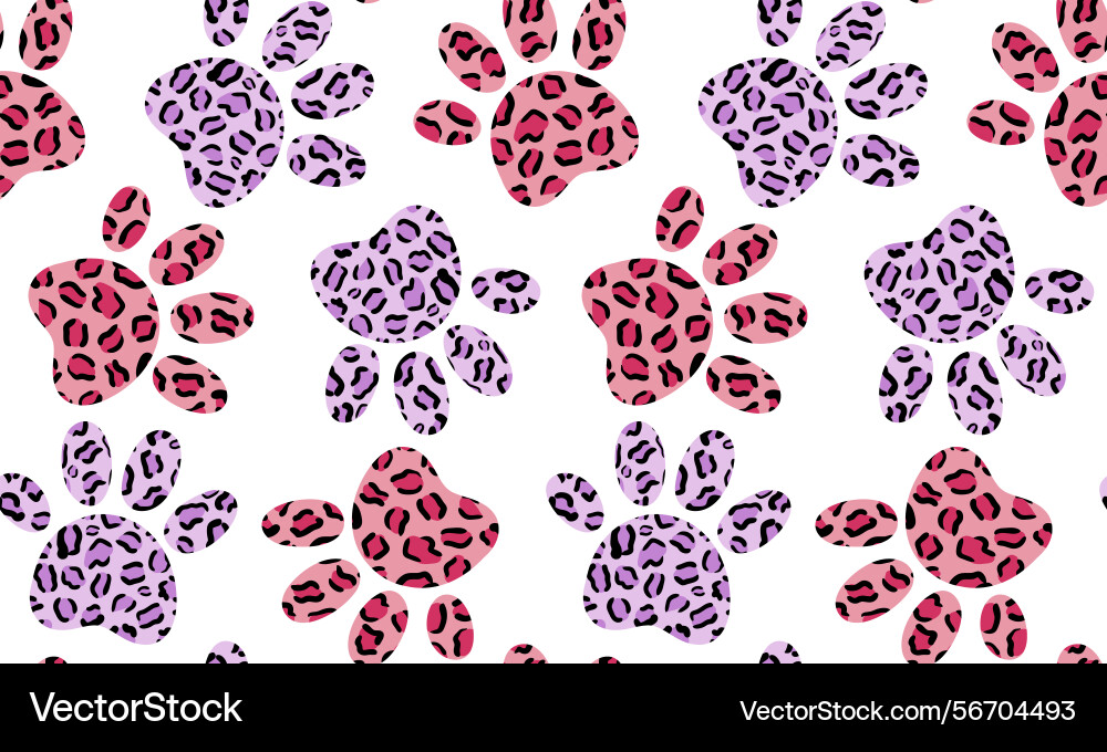Abstract modern pattern with leopard print cat Vector Image