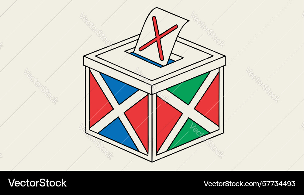 Ballot box with checkmark for voting design Vector Image