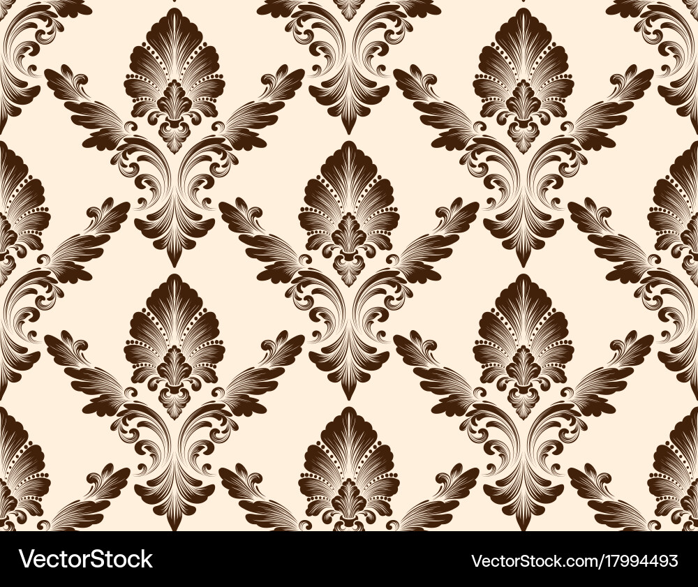 Damask seamless pattern background vector image