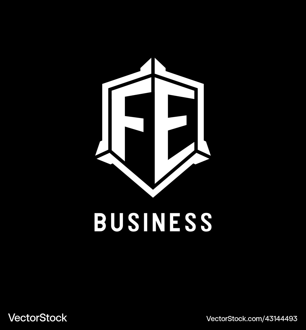 Fe Logo Initial mit Schild Form Design Stil Fe Logo Initial mit Schild Form Design Stil vektorbild