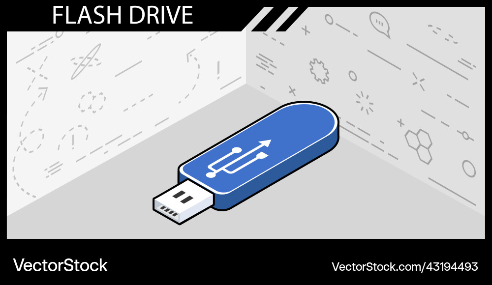 Flash drive isometric design icon web 3d vector image