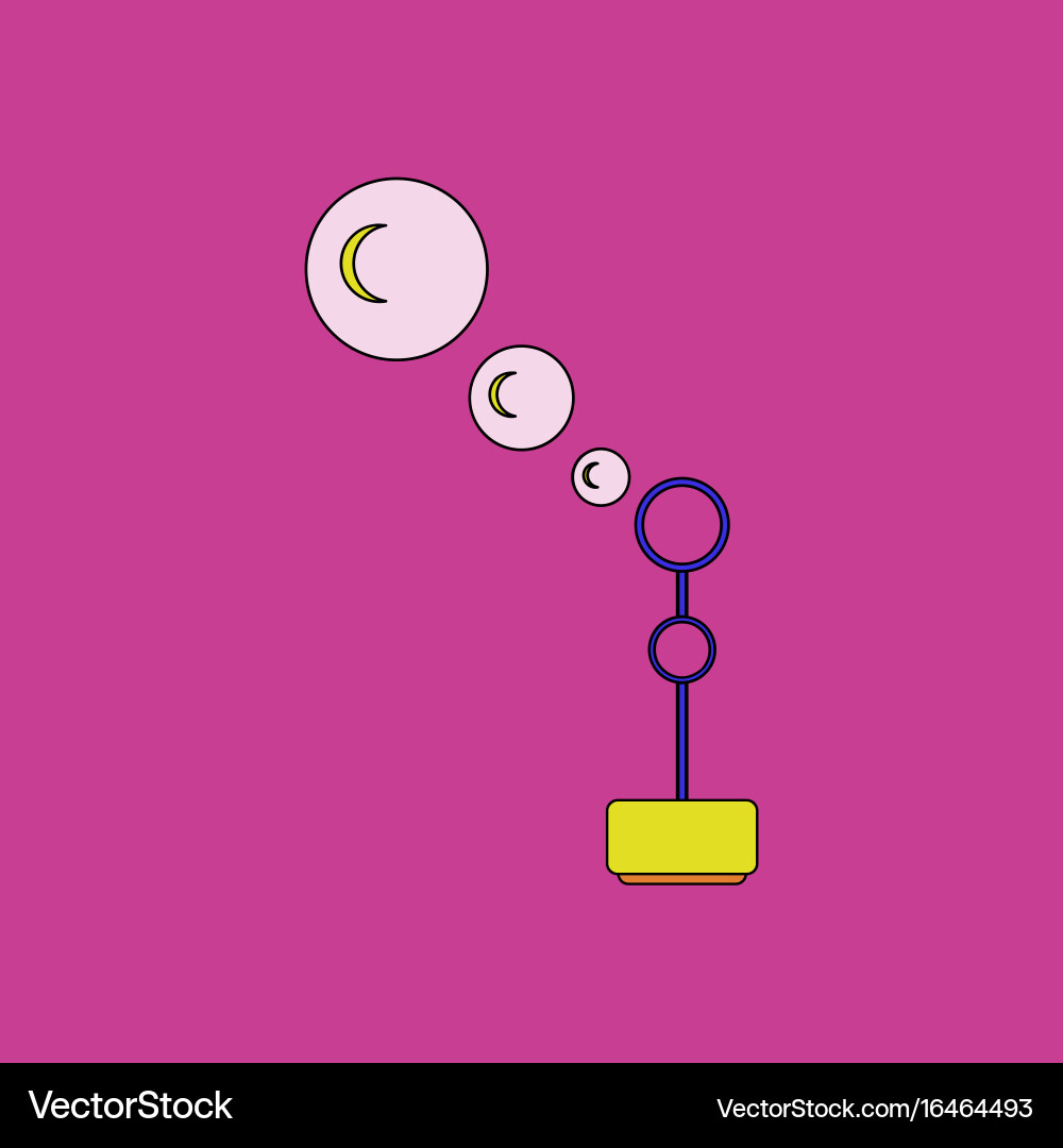 Flat icon design collection bubble stick Vector Image