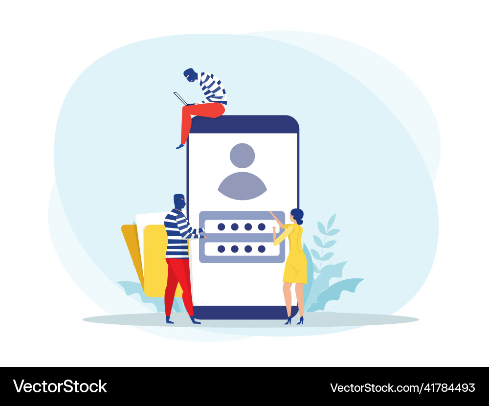 Hacker steal password out of from smartphone Hacker steal password out of from smartphone vector image