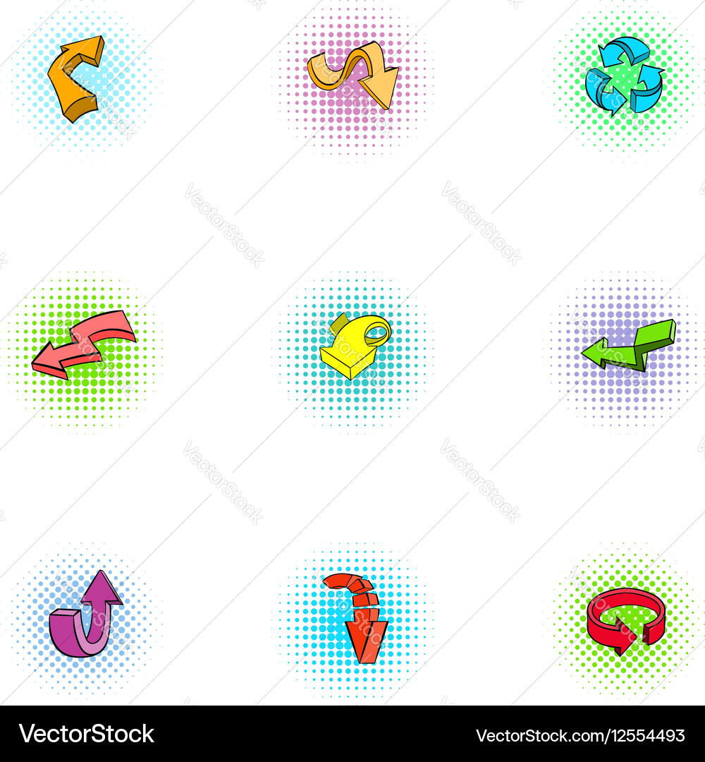 Index icons set pop-art style vector image