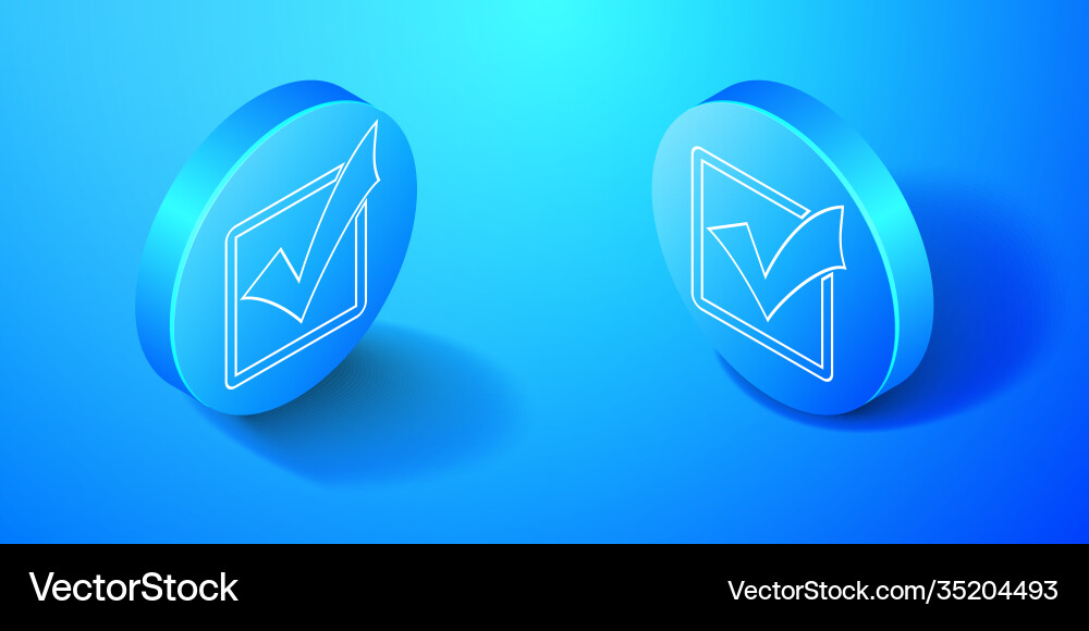 Isometric check mark in a box line icon isolated Isometric check mark in a box line icon isolated vector image
