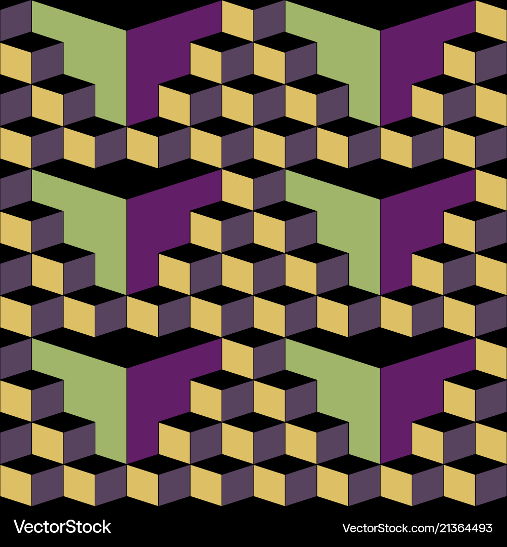 Isometric Cube Pattern - Retro vector image