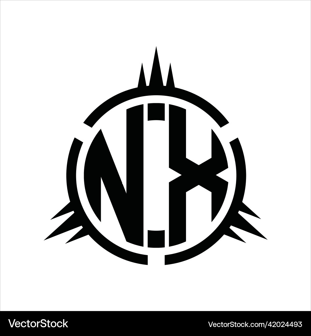 Nx logo monogram circle element design template Nx logo monogram circle element design template Vector Image